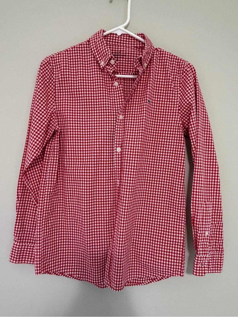 Boys*Vineyard Vines Red and Maroon Gingham Button-Down Shirts - Picture 2 of 7